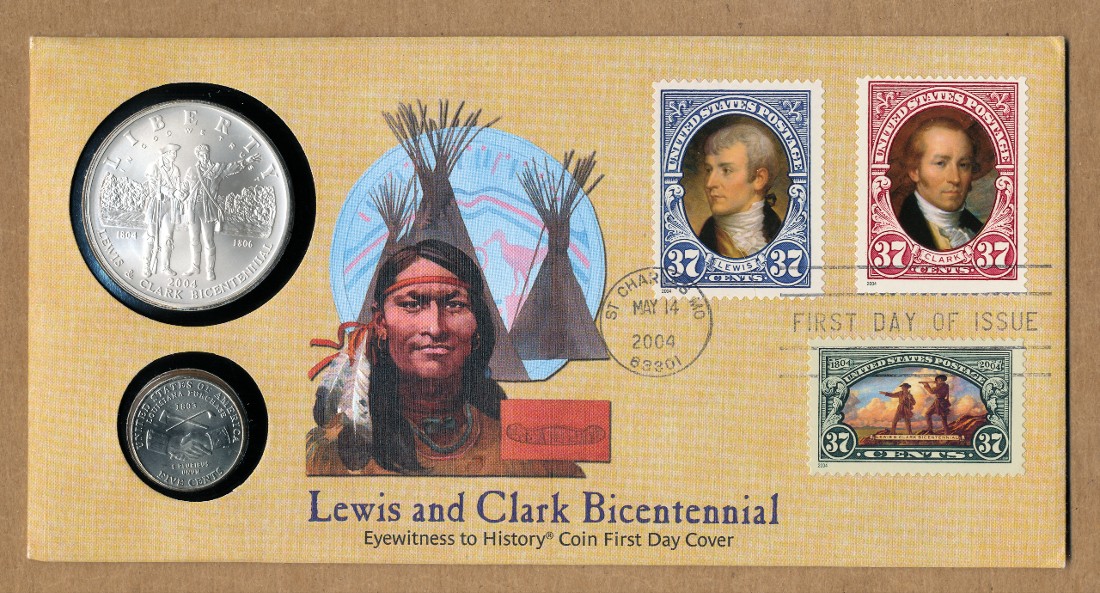 Commems-Collection-Modern:-2004-Lewis-&-Clark-Philatelic-Numismatic-Cover-PNC