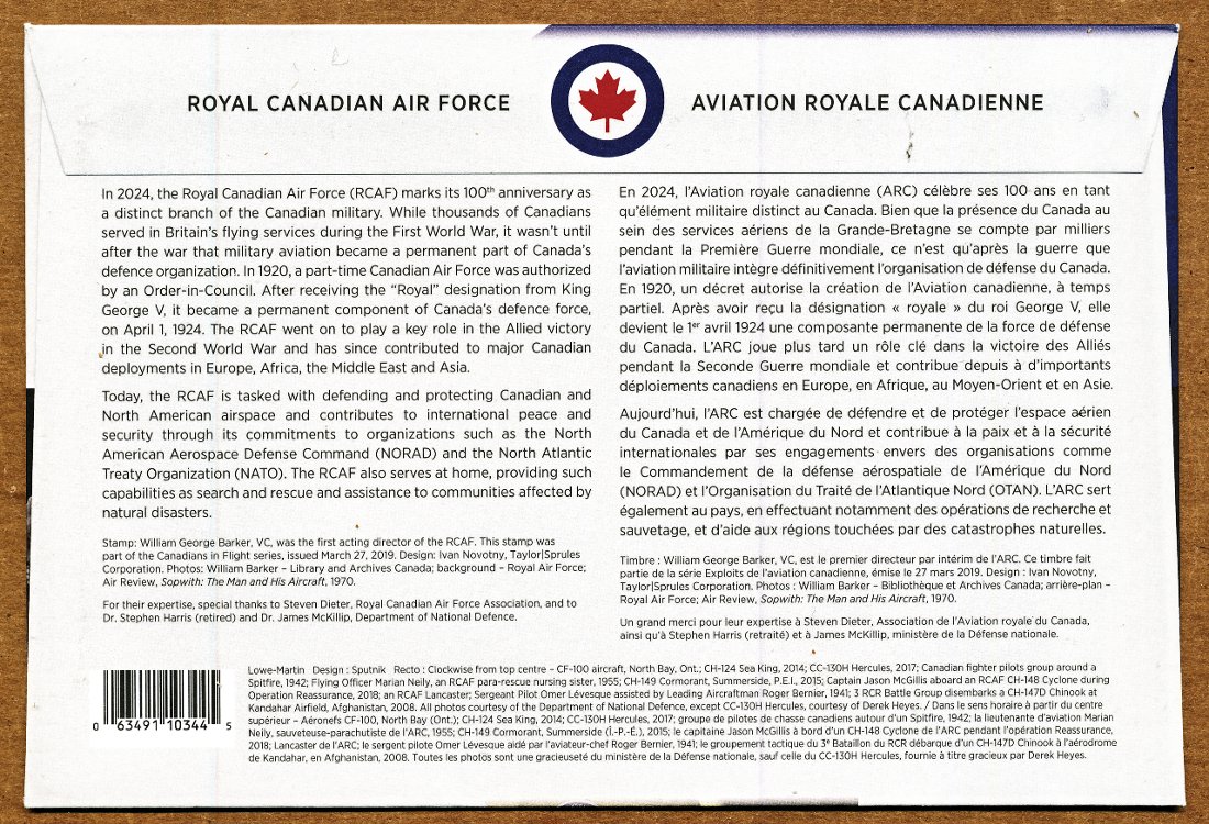 Commems-Collection-Canadian:-2024-Royal-Canadian-Air-Force---Annual-Silver-Dollar-/-Regular-Edition