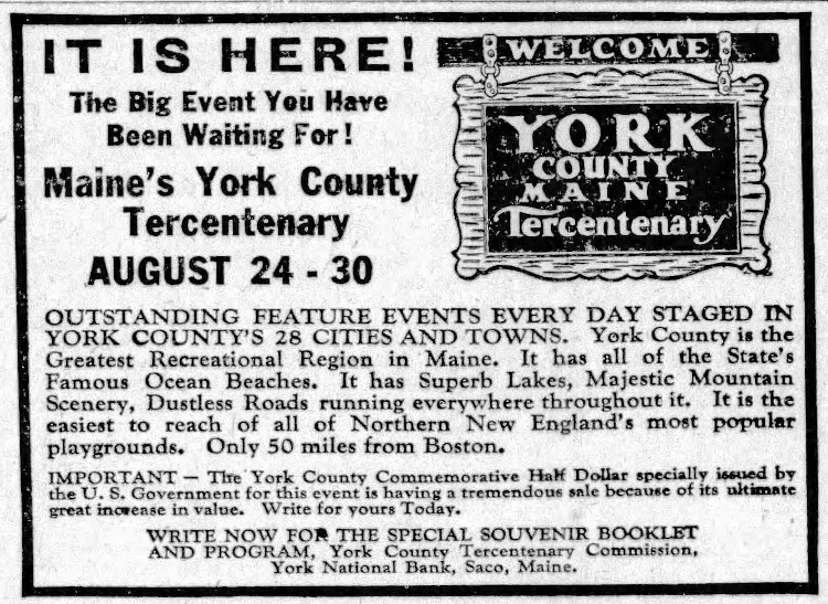 Commems-Collection-Classic:-1936-York-County,-Maine-Tercentenary---Historical-Tidbits