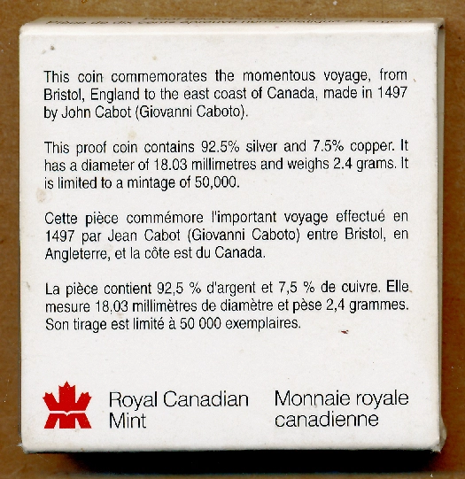 Commems-Collection-Canadian:-1997-John-Cabot-Voyage-500th-Anniversary