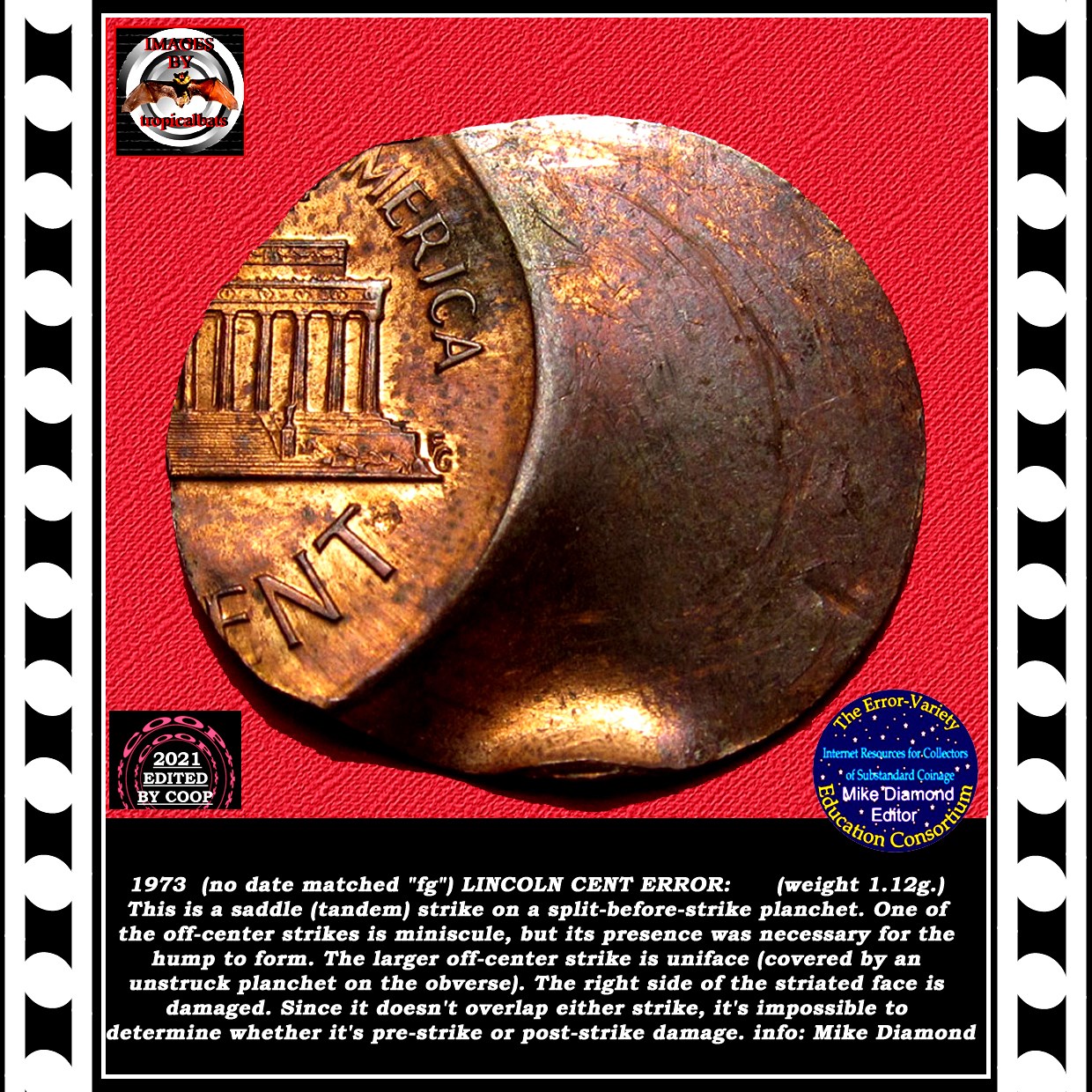 No-Date-Lincoln-Memorial-Cent-Mint-Error---Off-Center,-Double-Struck,-Split-Planchet