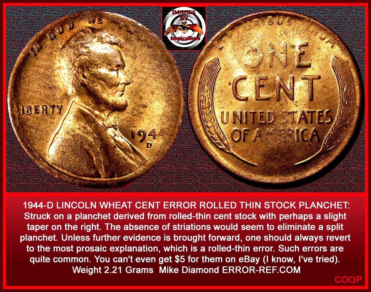 1944-D-Lincoln-Wheat-Cent-Mint-Error?---2.21-Grams