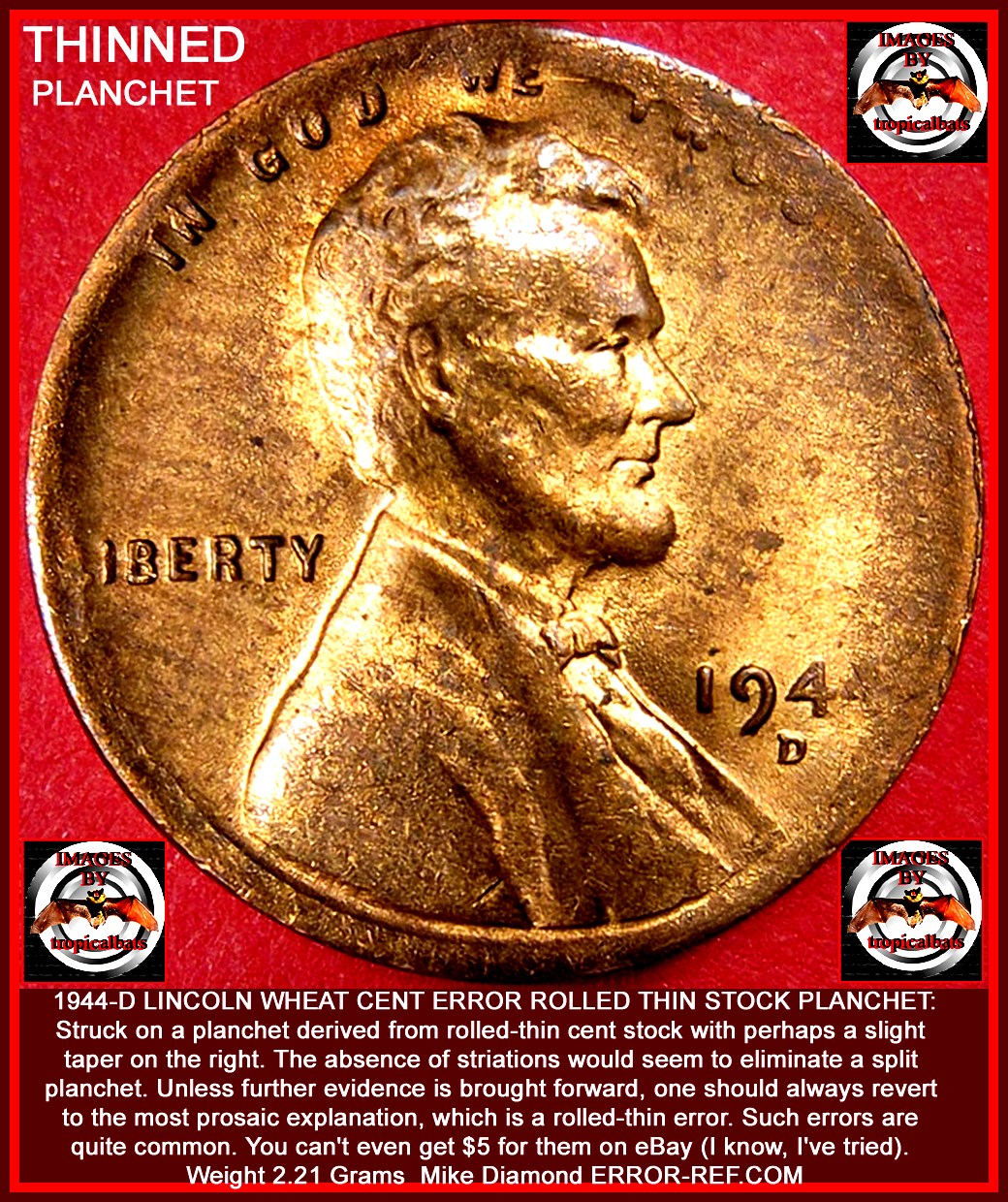 1944-D-Lincoln-Wheat-Cent-Mint-Error?---2.21-Grams