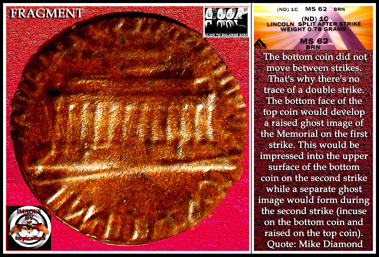 No-Date-Lincoln-Memorial-Cent-Mint-Error---Split-Planchet-0.78g