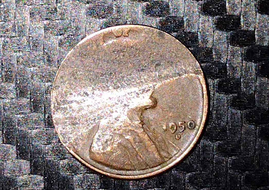 1950-D-Wheat-Cent-Half-The-Coin-Is-Missing-And-Much-Thinner