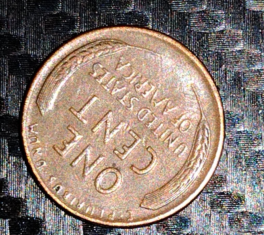 1950-D-Wheat-Cent-Half-The-Coin-Is-Missing-And-Much-Thinner