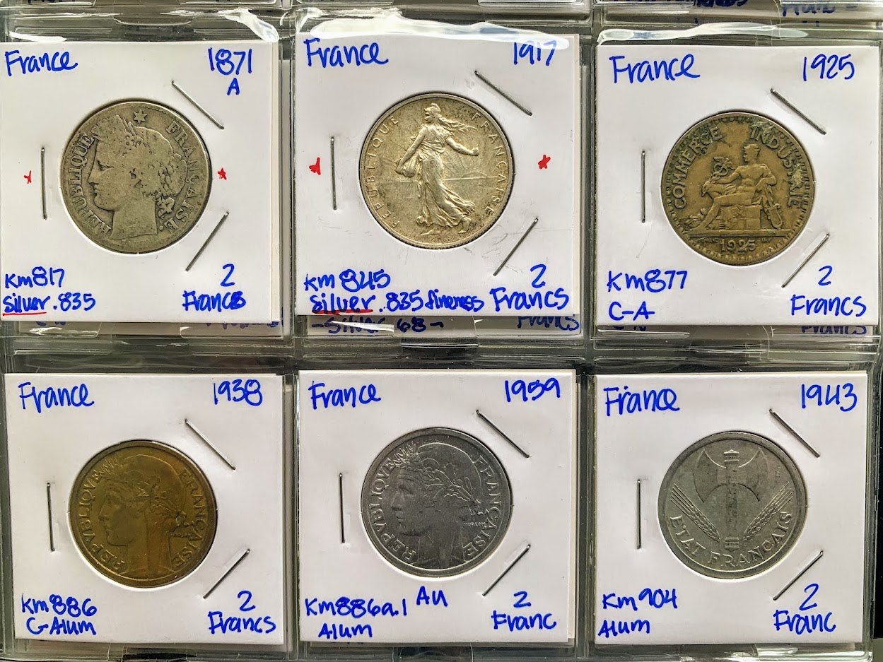 France-Type-Set!-1796-2001-1centime-To-100-Francs