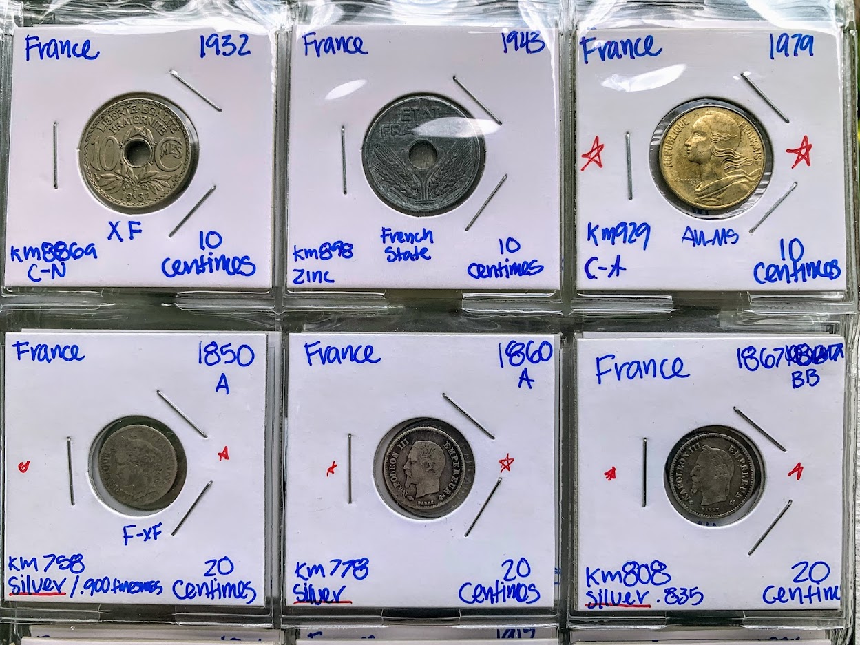 France-Type-Set!-1796-2001-1centime-To-100-Francs