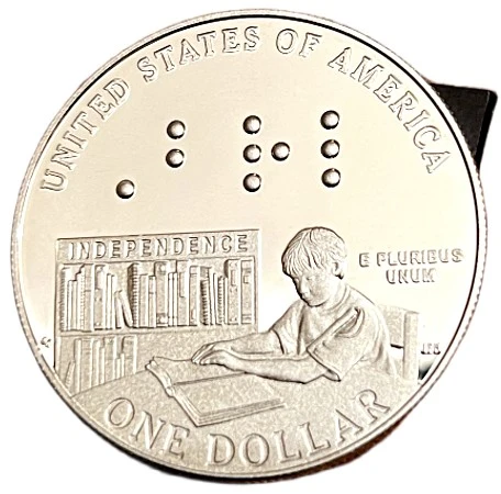 2009---P-Louis-Braille-Commemorative-Dollars---The-Coin