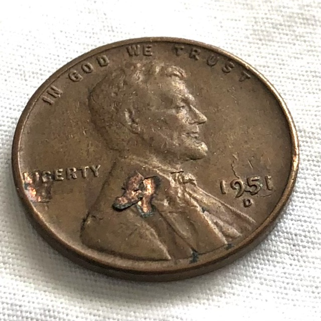 Lincoln-Cent-Foldover-Retained-Lamination-1951-D