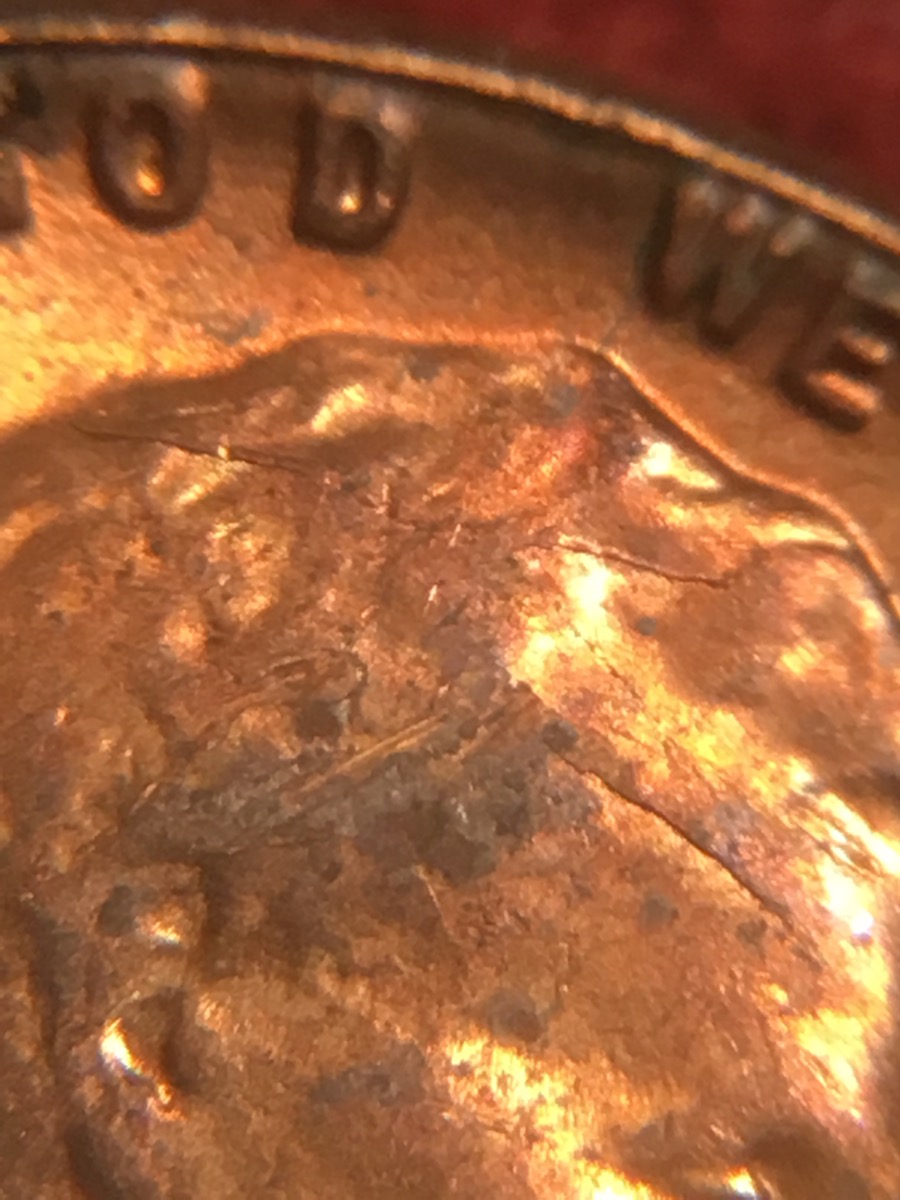1958-Wheat-With-Interesting-Toning-And-Die-Cracks