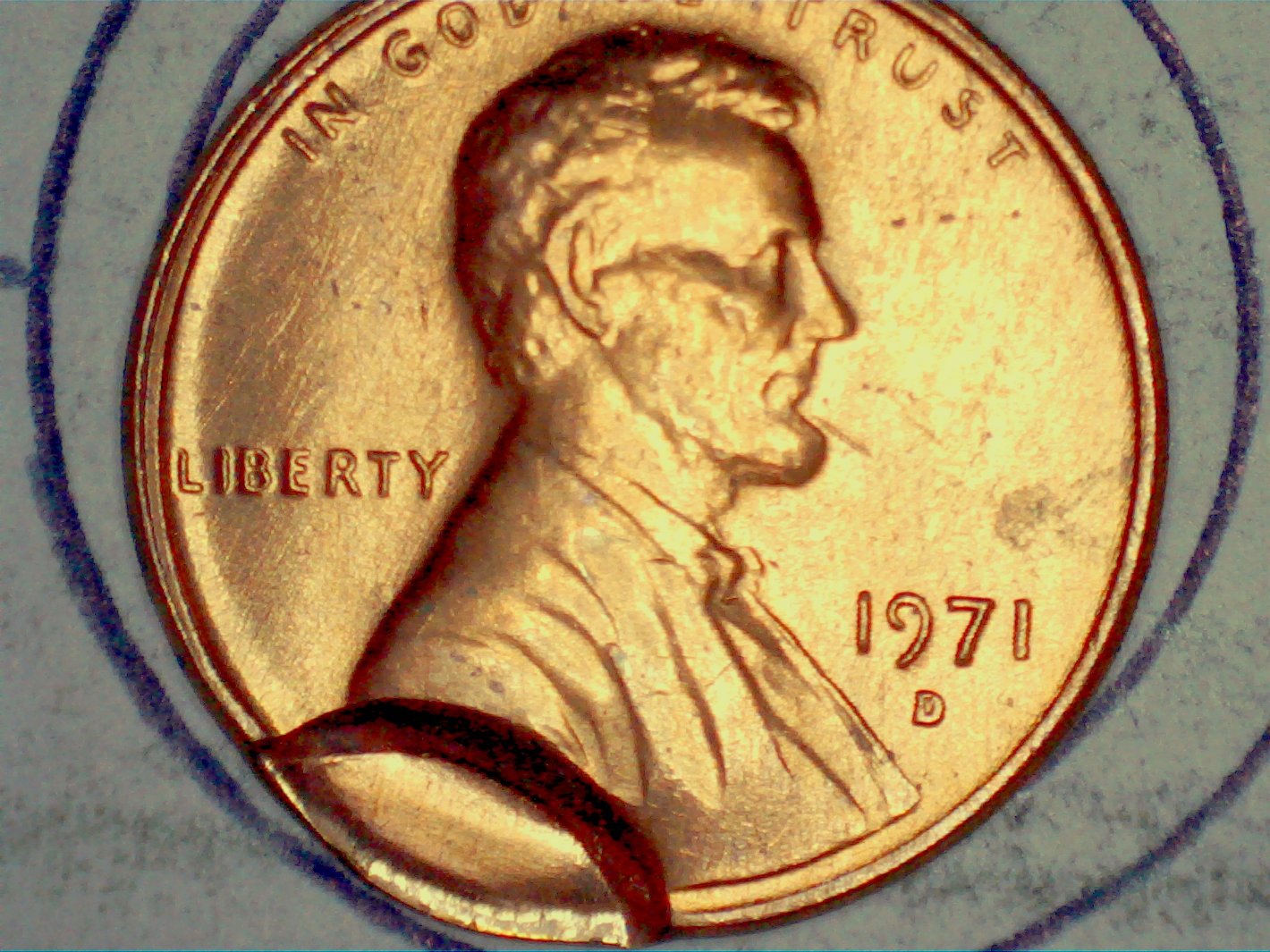 1971-D-BU-Penny-Odd-Mint-Strike-&-Reverse-Greaser
