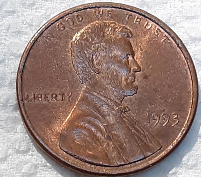 1993-Penny-With-Different-Surfaces-On-Obverse