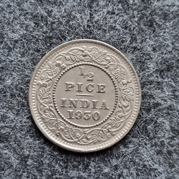 India-1930-1/2-Pice-Metallic-Private-Restrike-?-Id:-Potential-Reproduction