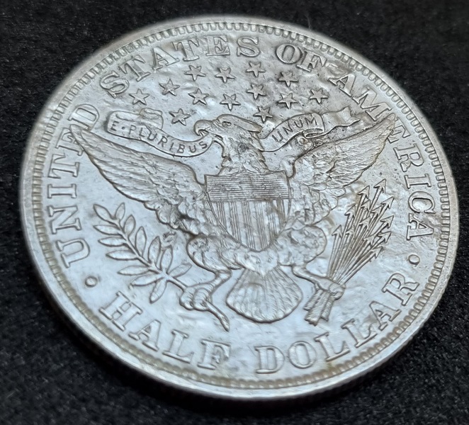 1892-Barber-Half-Dollar.-Interesting-Piece,-Probably-Counterfeit.