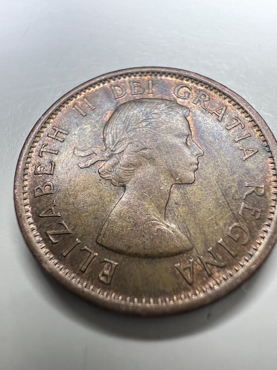 1955-Canadian-Penny,-Die-Crack?