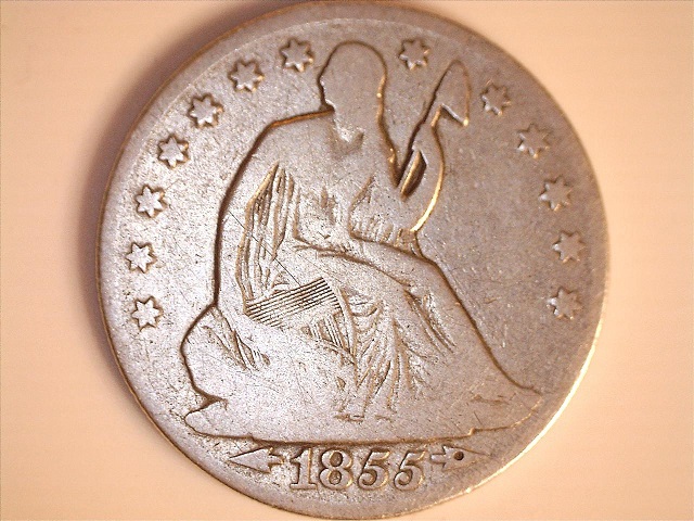 1855-Half-Dollar.-Variety-Vs.-Double,-Triple-Strike.
