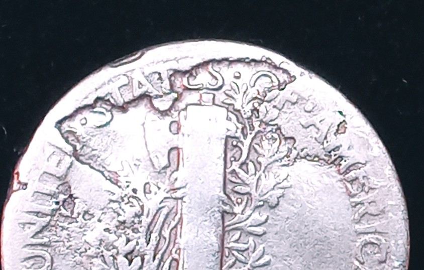 1923-Mercury-Dime-Lamination-Obverse-&-Strike-Though-Reverse-?