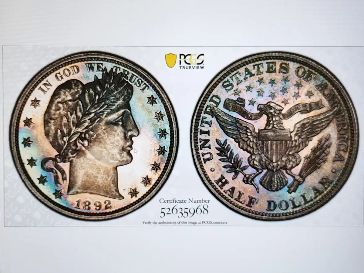 1892-Barber-Half-Dollar---Please-Evaluate-The-Toning-For-Premium-And-Type