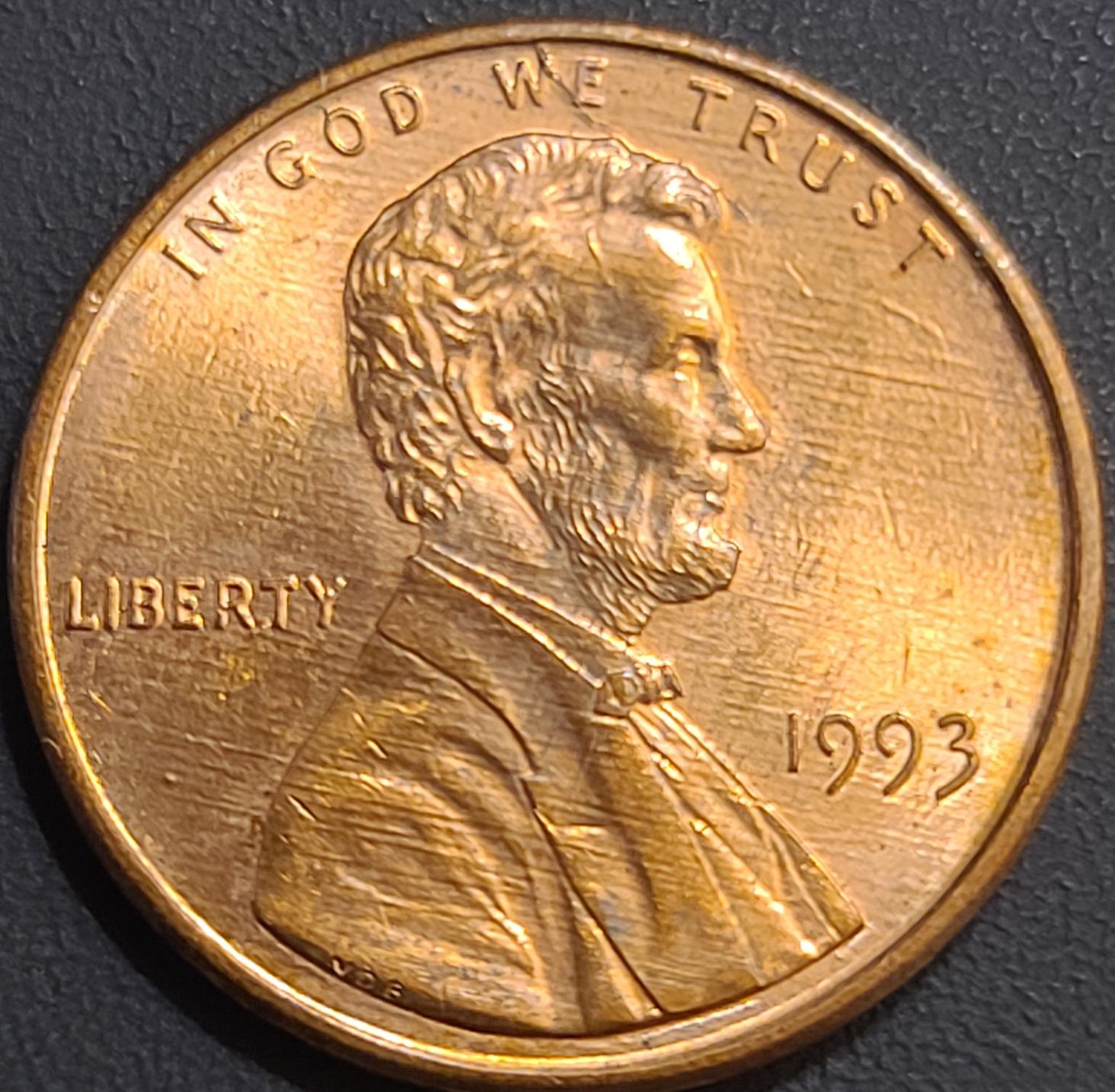1993-Lincoln-Penny,-Obverse-And-Reverse.-Die-Cracks