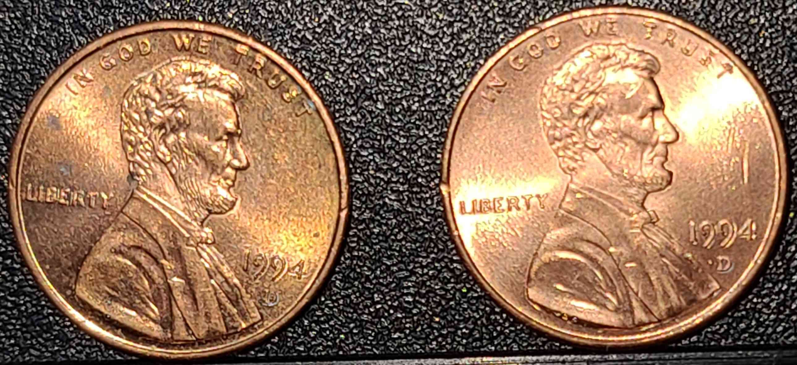 1994-D-Lincoln-Cent-With-Markings-On-Obverse
