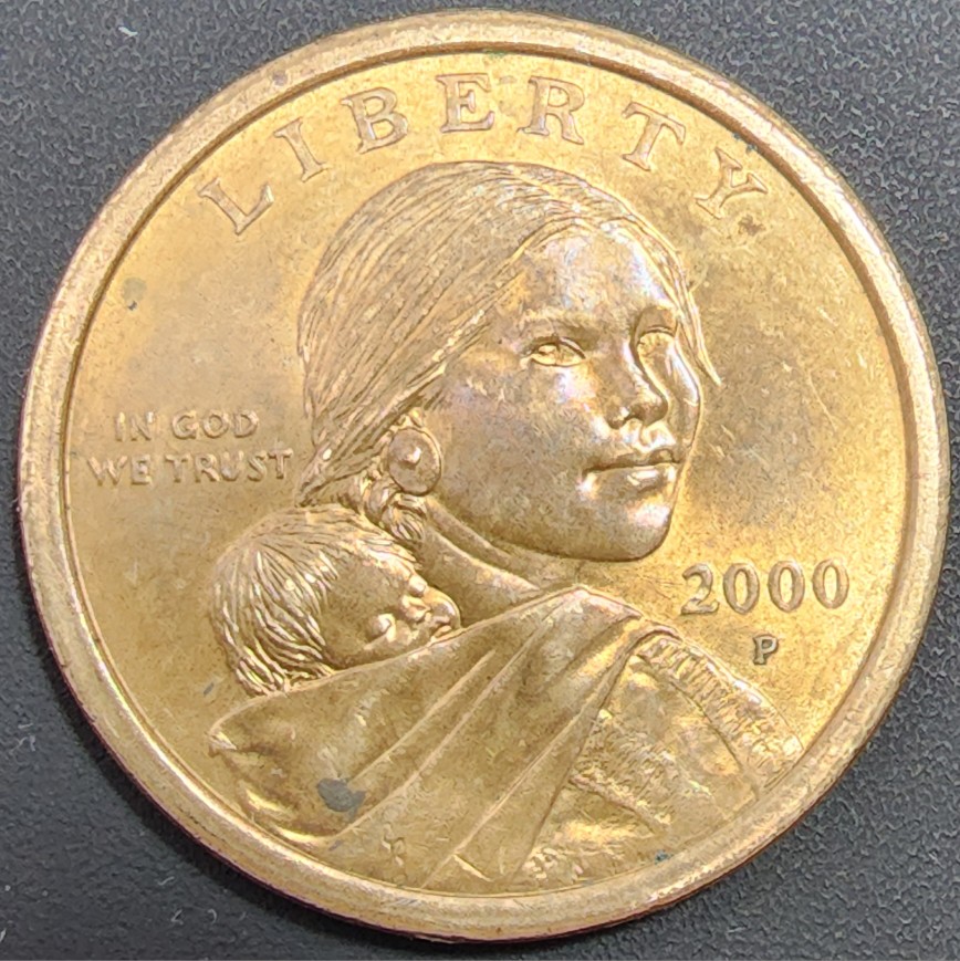 2000-P-Sacagawea-Coin-With-Reverse-Lamination-Issue?