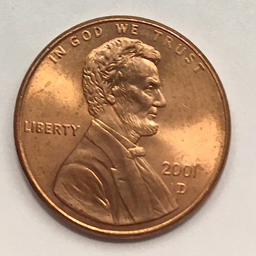 Beautiful-2001-D-Lincoln-Memorial-Penny!