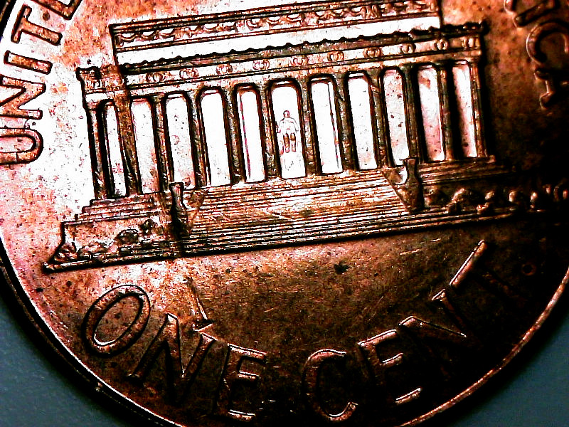2007-Lincoln-Cent---Smashed-Straight-Pin-Shaped-Thing-On-Reverse