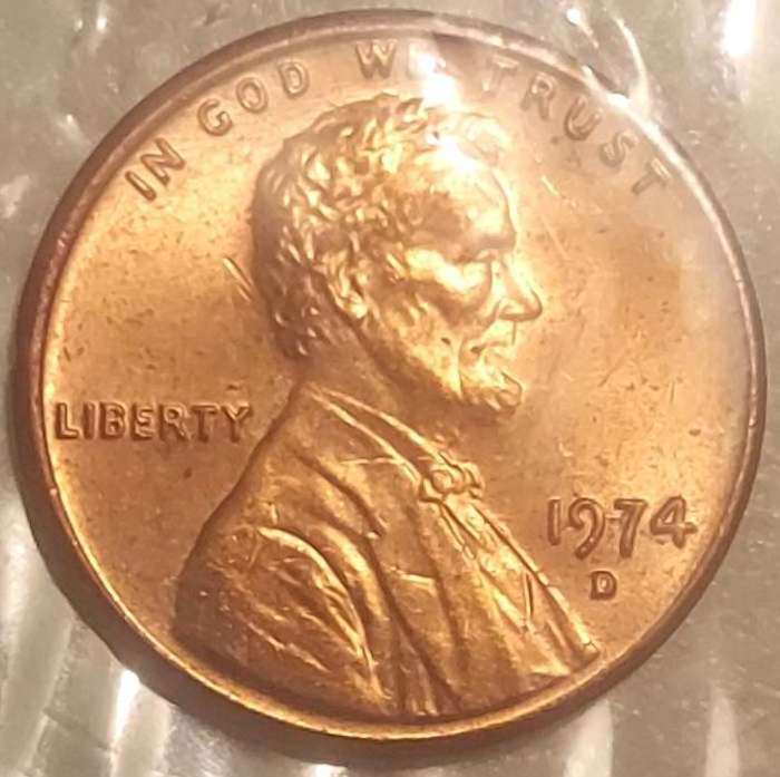 1974-Lincoln-1-Cent-D-Misaligned-Die