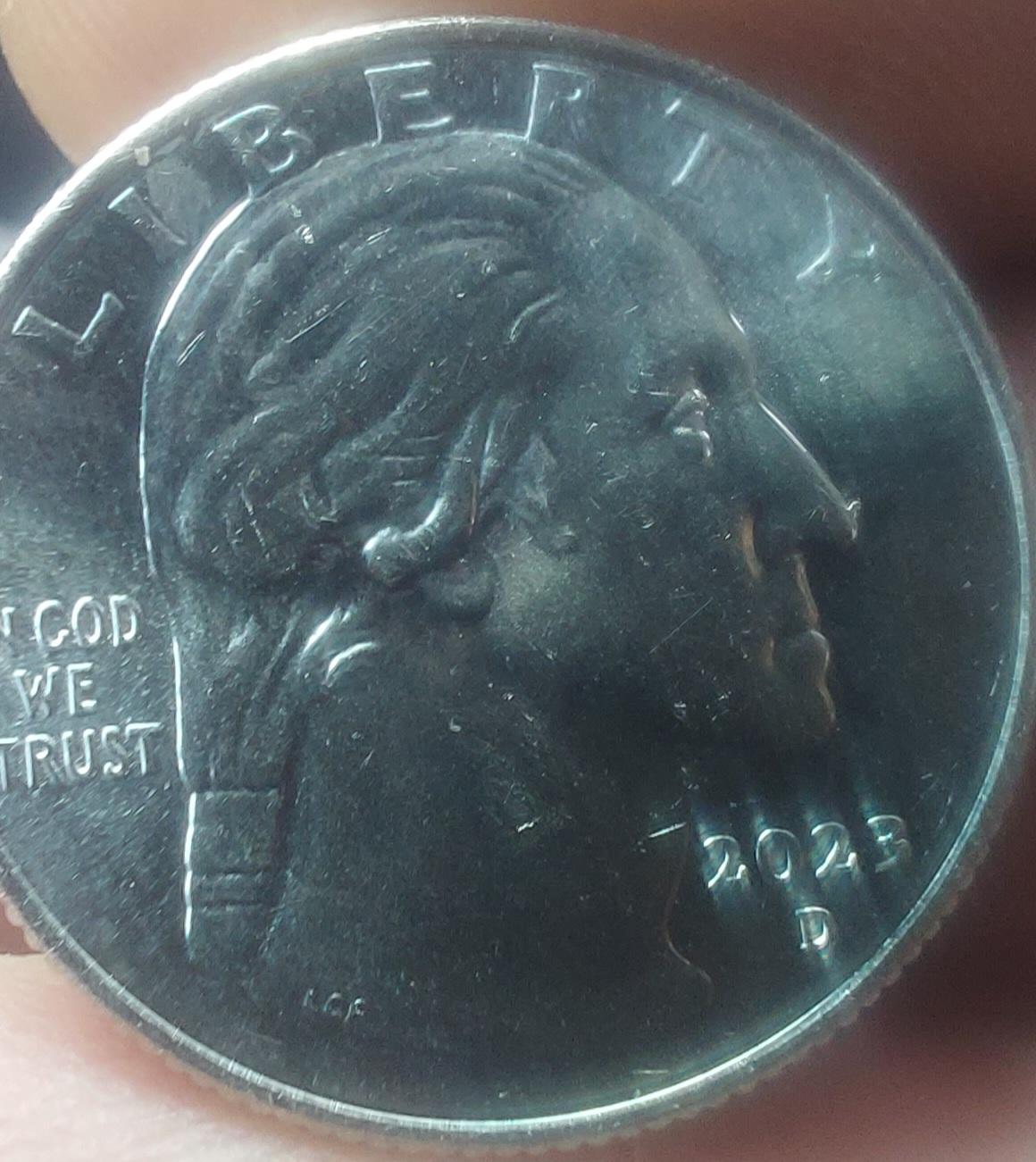 2023-Quarter-D-Mint-Mark-Extra-Piece-Of-Metal-On-The-Tip-Of-Washington's-Nose