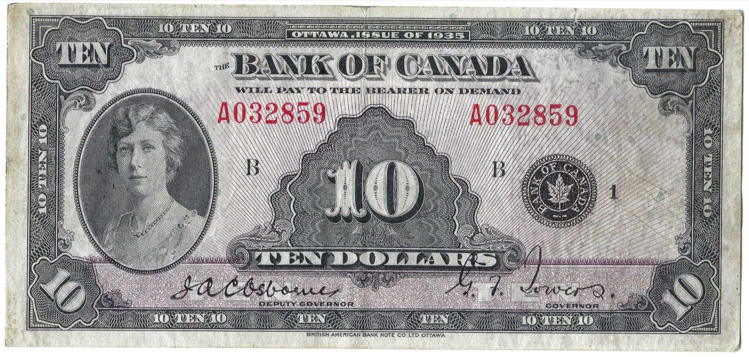 1935-Bank-Of-Canada-English-$10-Banknote-Bc-7