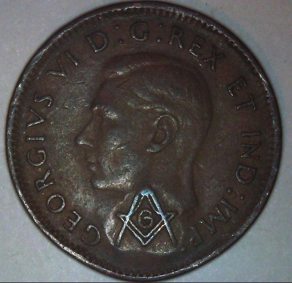 1944-Cent-With-Freemason-Stamp