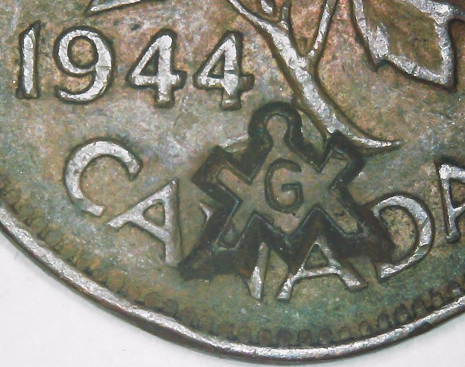1944-Cent-With-Freemason-Stamp