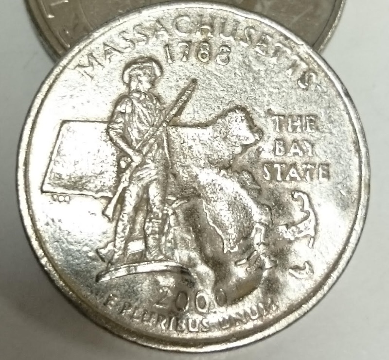 2000-P-Massachusetts-Quarter-Anomoly---Raised-Metal-On-Both-Sides