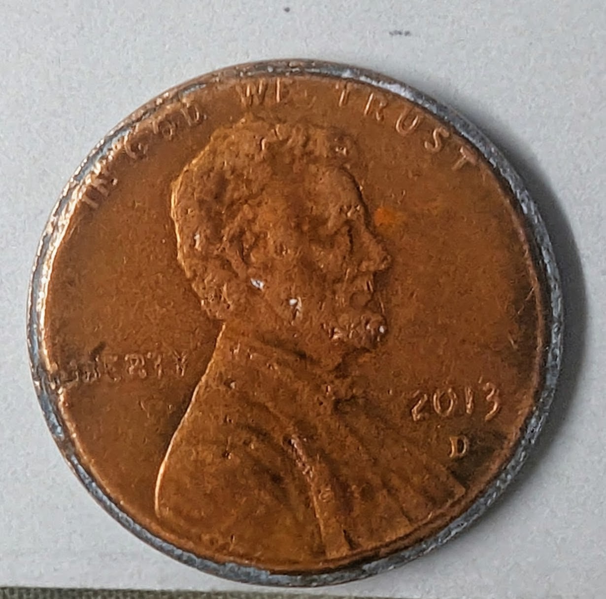 2013-D-Cent:-I-Believe-I-Have-A-Wrong-Planchet-Error.-Don't-Know-How-To-Proceed.-It-Weighs-2.3-Grams