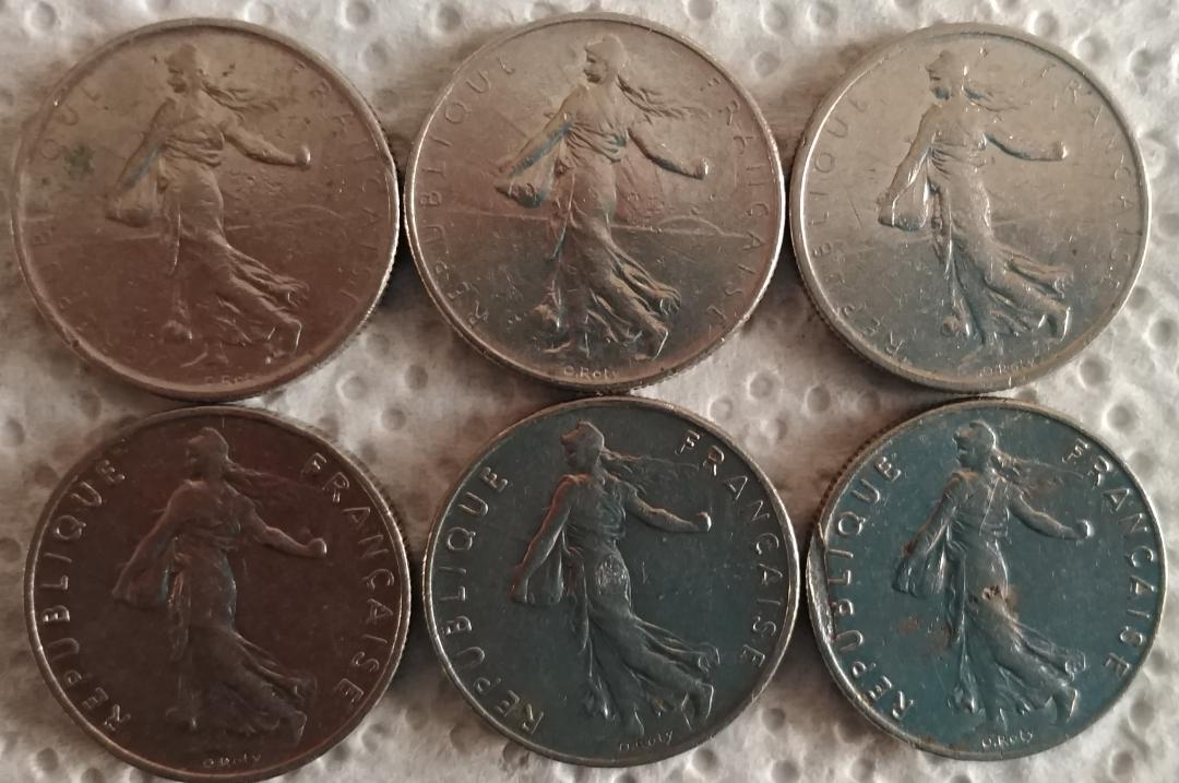 1/2-Franc-Republique-Fran�aise-1965,1975,1976