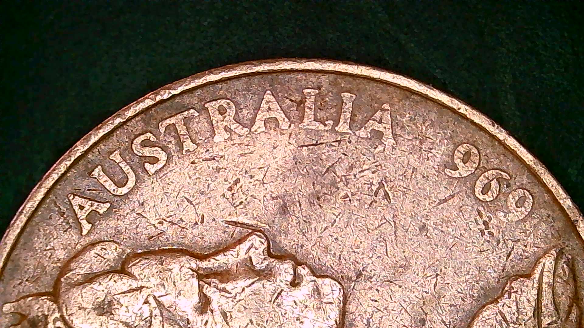 1969-2-Cent-Plugged-Die-Error/-Struck-Thru-Oil