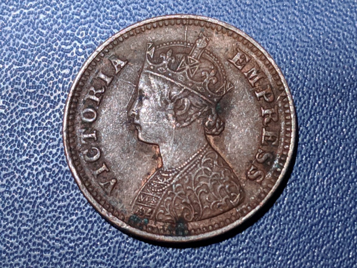 Nice-Big-Die-Breaks-On-This-1898-India-1/2-Pice