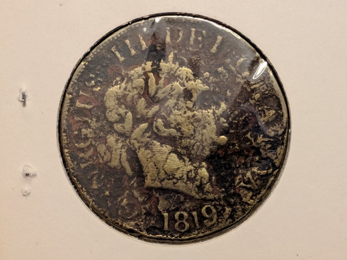 Why-The-Brassy-Tone-On-This-1819-Half-Crown?