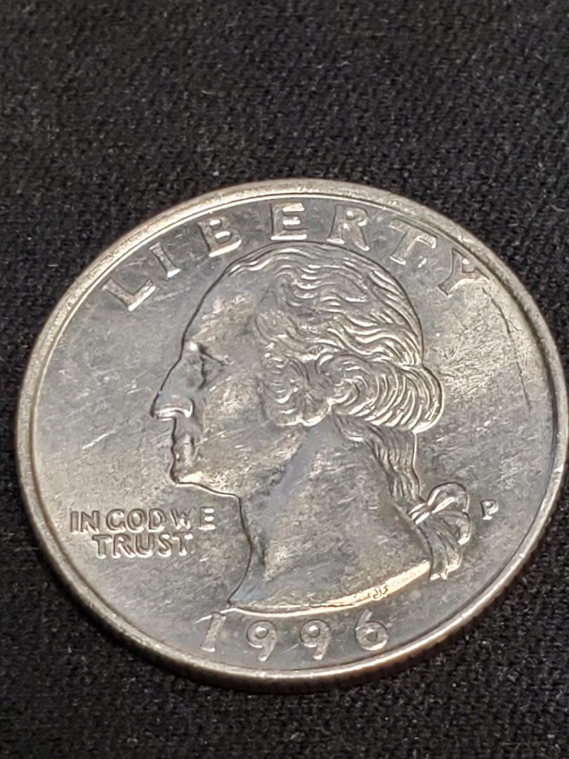 1996-P-Washington-Quarter-With-Multiple-Die-Cracks-And-Die-Chip