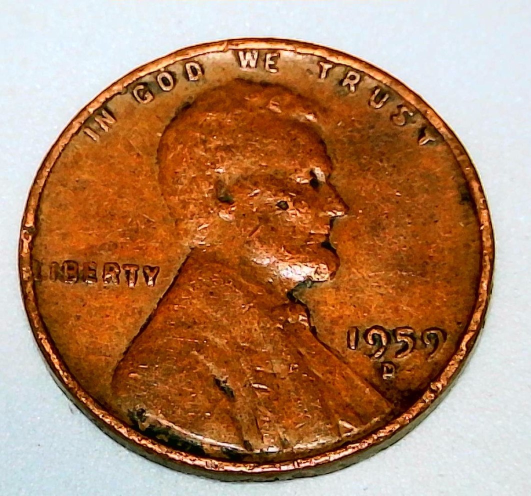 1959-D-Lincoln-Cent.-Possible-Struck-Through-Grease