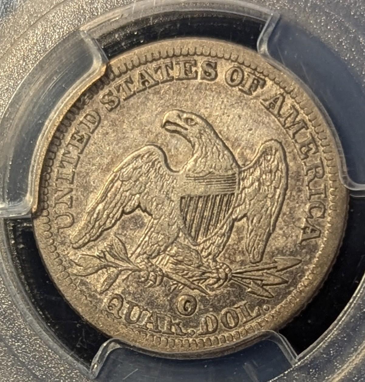 1854-O-Seated-Lib-25c-Huge-O-Variety