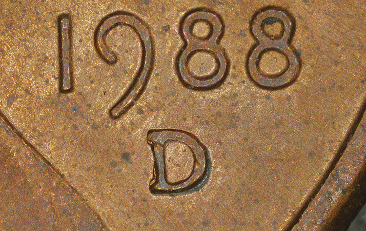 1988-D-Lincoln-Cent-Damaged-Mint-Mark-Punch-#1