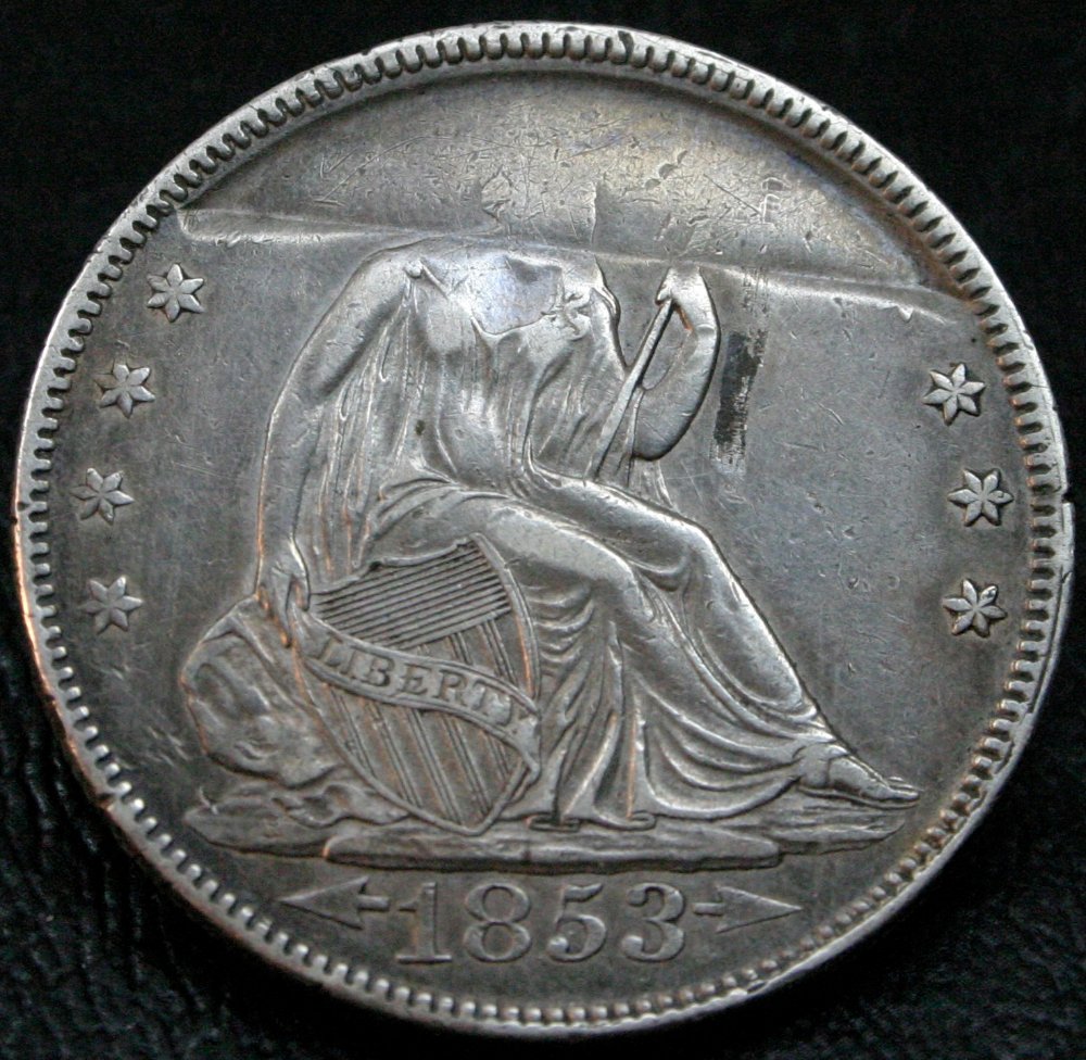 1853-Seated-Half-Dollar-~-Mint-Error-Or-PMD