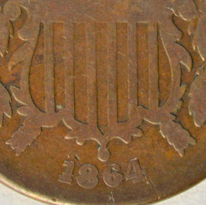 1864-2-Cent-Repunched-Date.--Is-This-One-Listed?