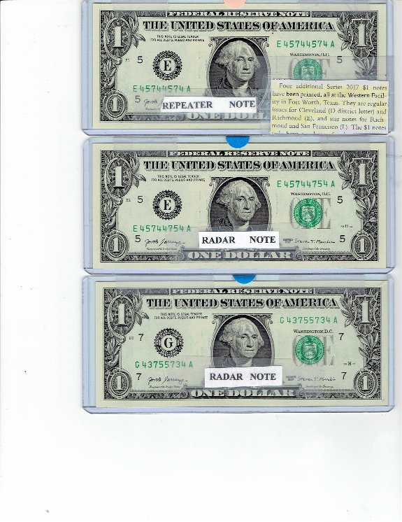 $1.00-Bills-New--Repeater-/-Richmond1---Radar-Richmond-1-Radar-Chicago