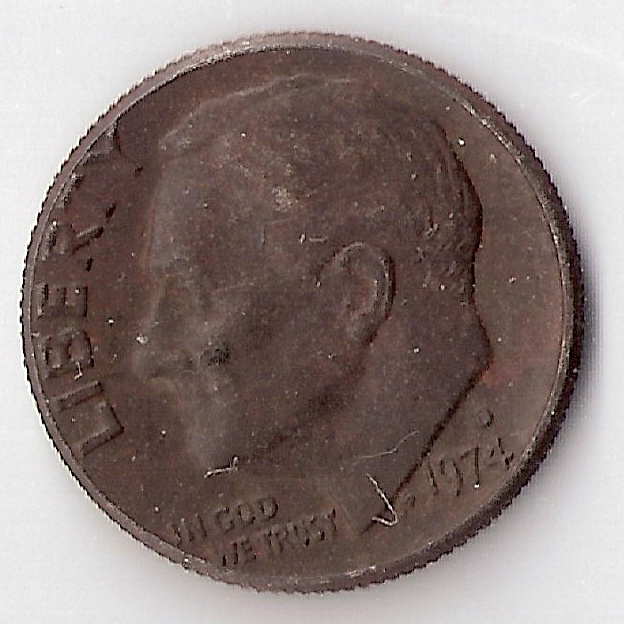 1974-Roosevelt-Dime-Missing-Clad?
