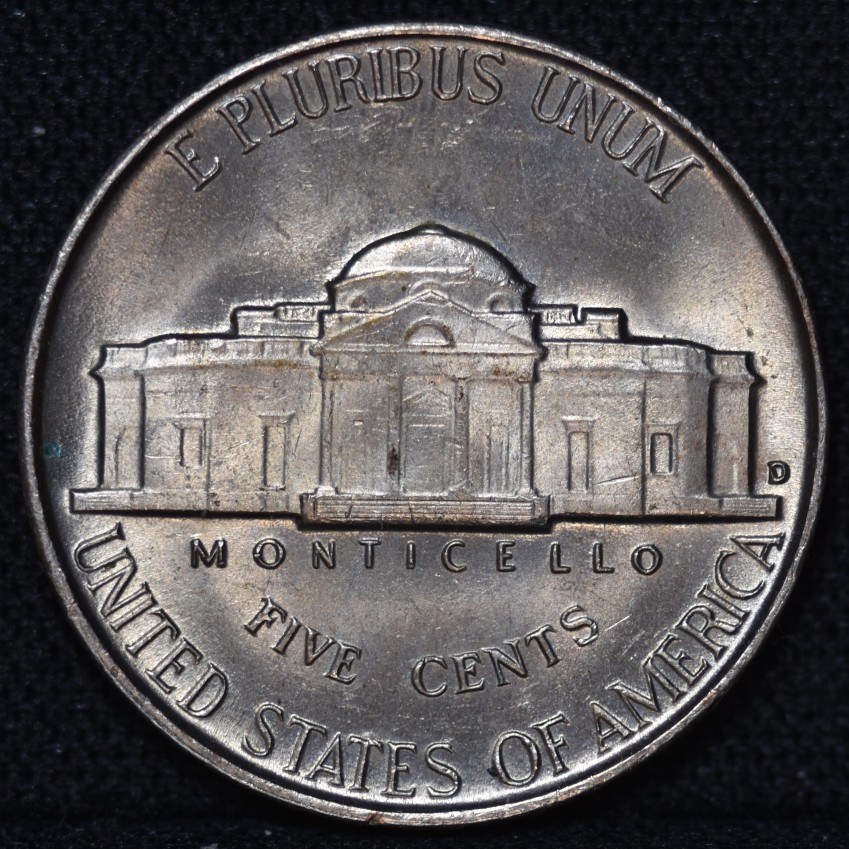 1951-D-Speared-Jefferson-Nickel-Die-Gouge