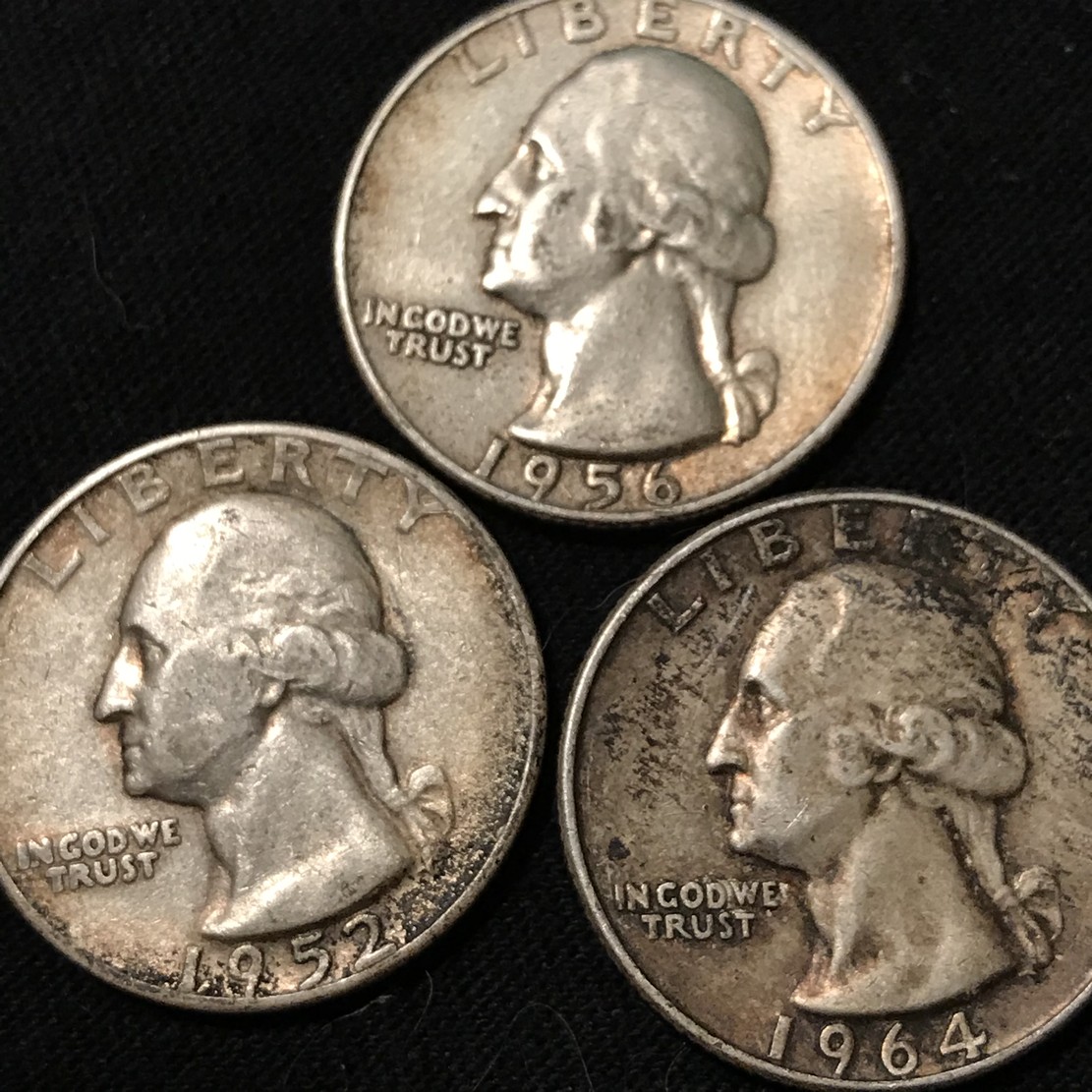 Found---7-Dimes-With-Dates-1964---1948-And-3-Quarters-1964/1956/1952