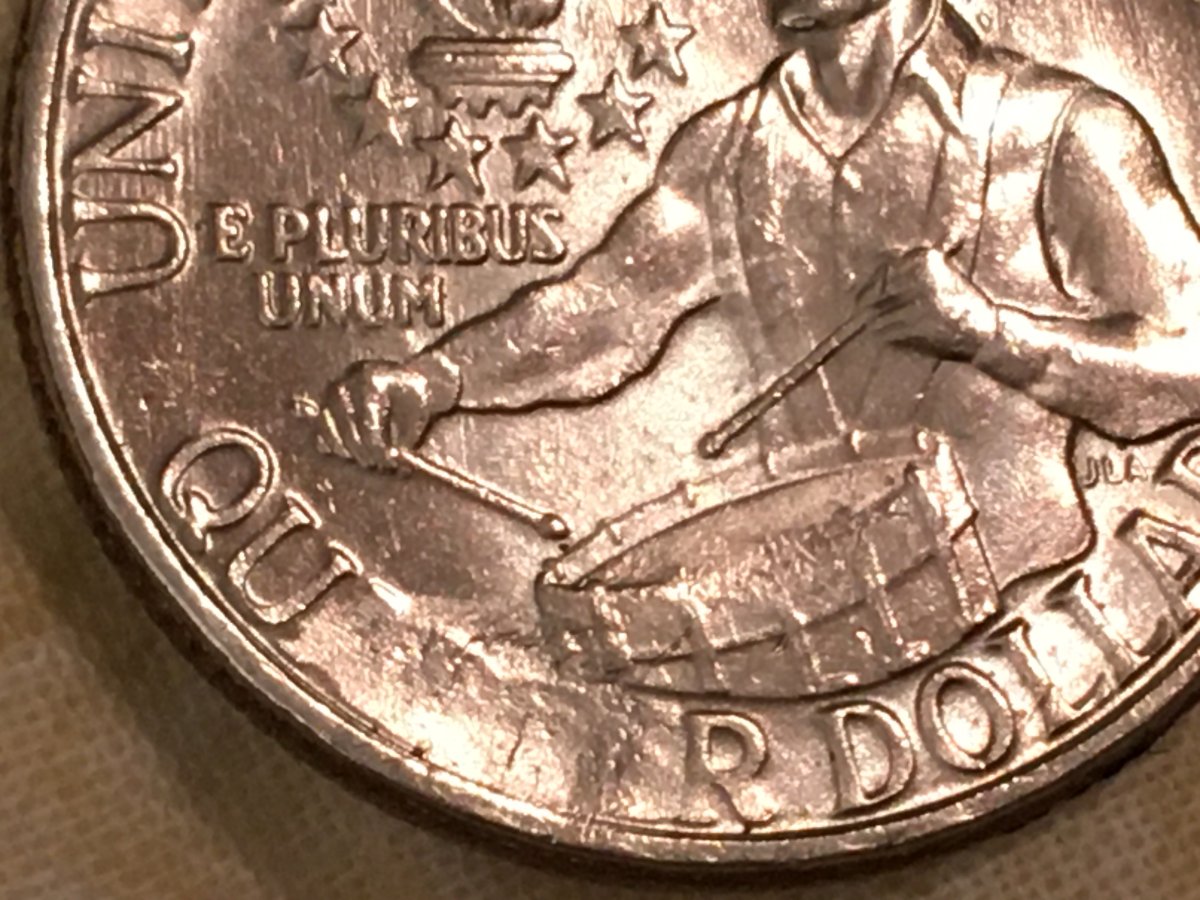 1976-Bicentennial-Quarter---Struck-Through-Grease-On-Reverse?